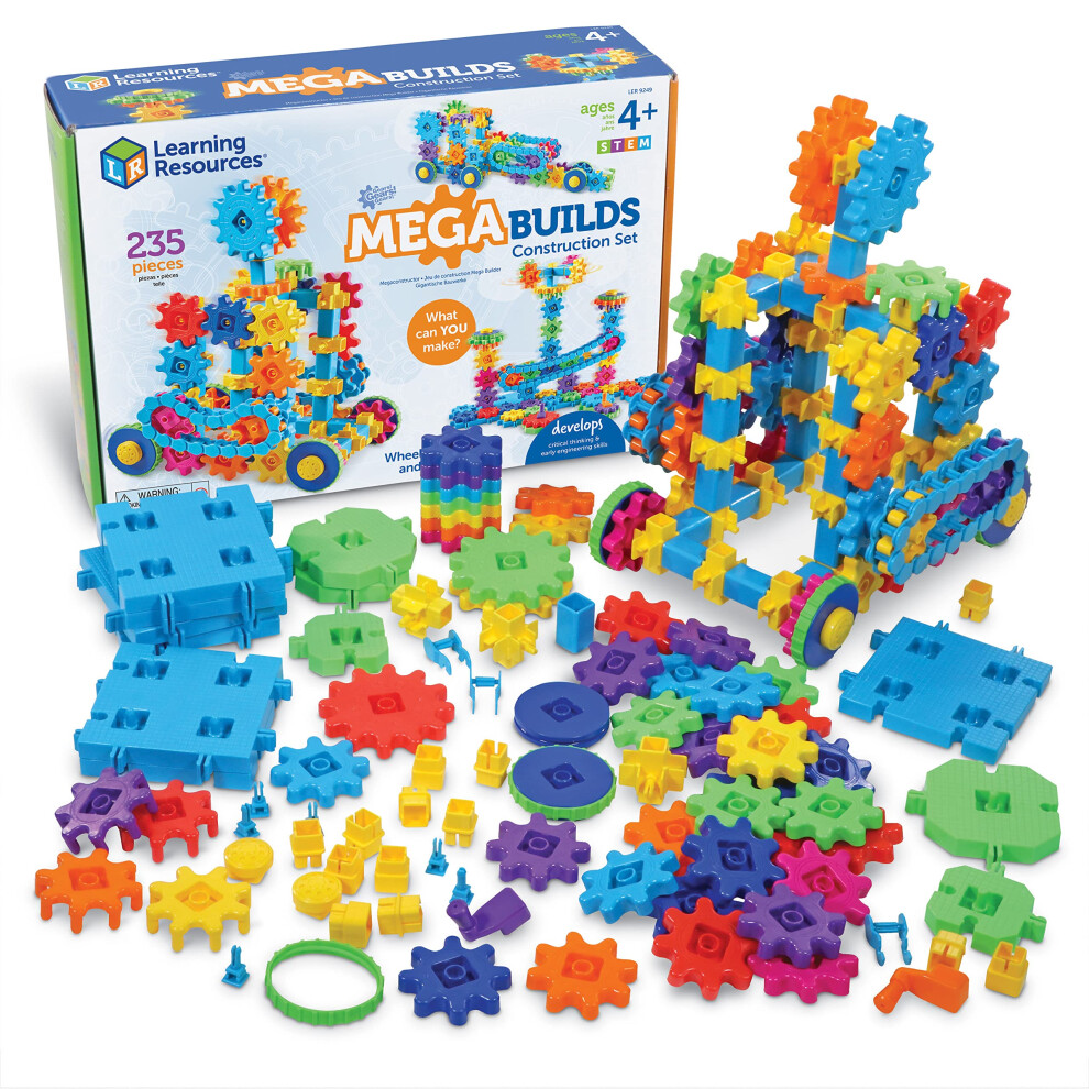 Learning Resources Gears Gears Gears Mega Builds  STEM Building Set  Gears Toys for Kids  235 Piece  Ages 4  STEM Toys