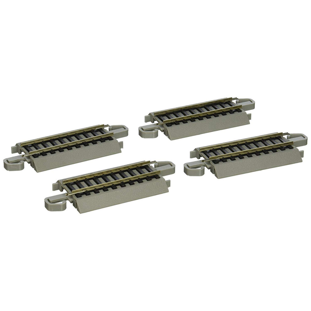 Bachmann Trains  SnapFit EZ TRACK 3    STRAIGHT TRACK 4card  NICKEL SILVER Rail With Gray Roadbed  HO Scale