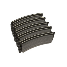 Bachmann Trains - Snap-Fit E-Z TRACK 18" RADIUS CURVED TRACK - BULK (50 Stk.) - STAHLLEITER mit schwarzem Gleisbett - HO Maßstab