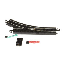 Bachmann Trains SnapFit EZ TRACK REMOTE TURNOUT RIGHT 1card STEEL ALLOY Rail With Black Roadbed HO Scale