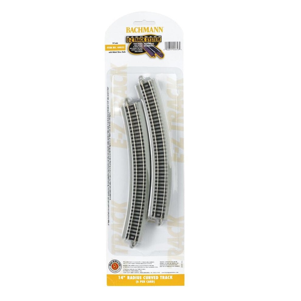 Bachmann Industries EZ Track 14 Radius Curved Track 6card N Scale