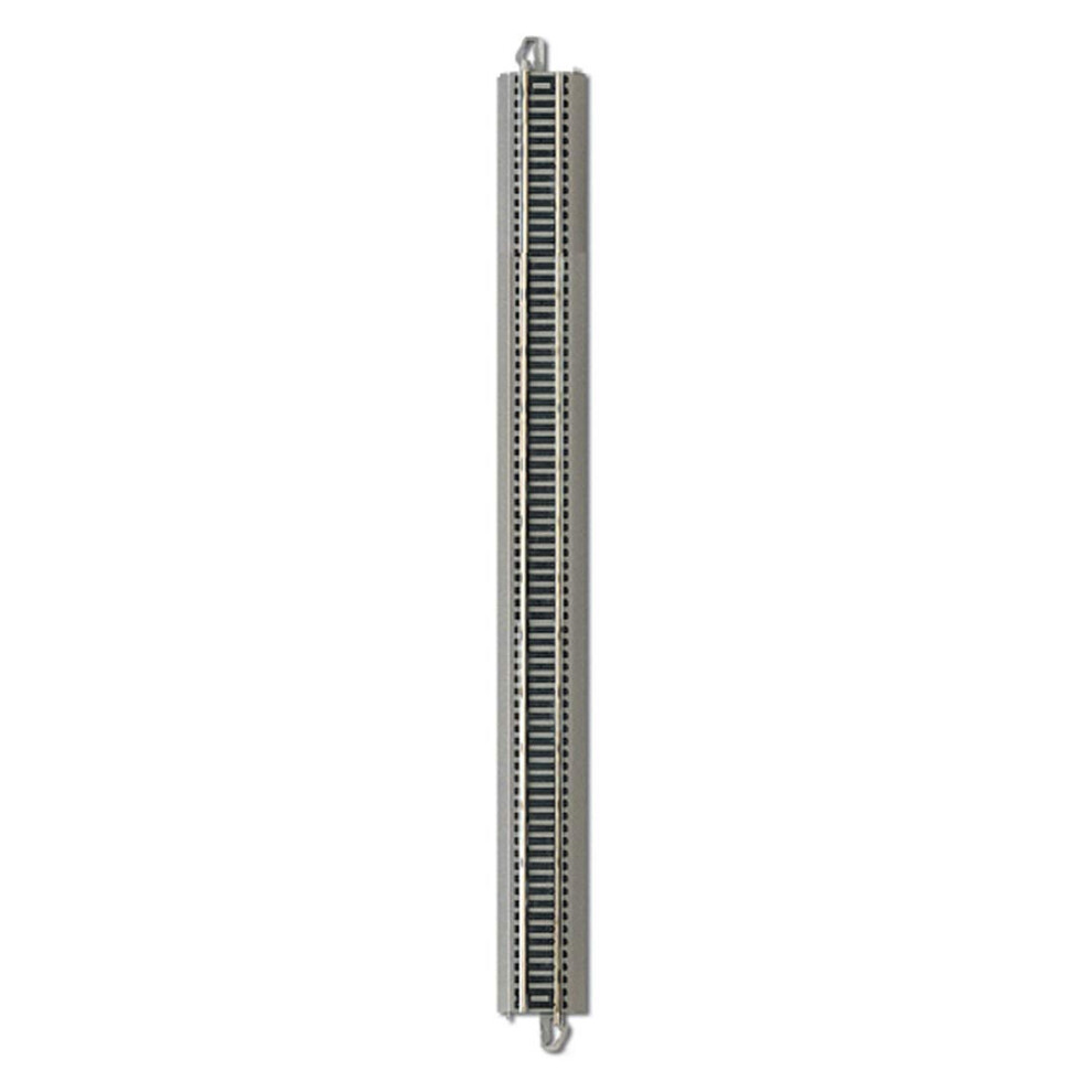 Bachmann Trains  SnapFit EZ TRACK 18 STRAIGHT TRACK  BULK 25 pcs  NICKEL SILVER Rail With Gray Roadbed  HO Scale