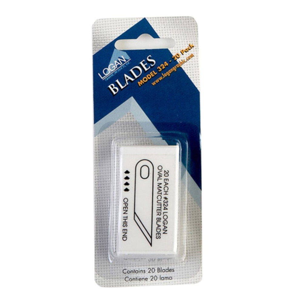 Logan Graphic Products 324 Replacement Mat Blades  Package of 20  Blister Pack 32420