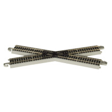 Bachmann Trains - Snap-Fit E-Z TRACK 30 KREUZUNG (1/Karte) - NICKEL SILBER Schiene mit grauem Gleisbett - HO Maßstab