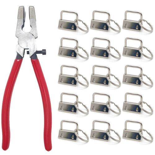 51 Sets Sleutelhanger Hardware met 1pcs Sleutelhanger Tang, Glas Loop Tang