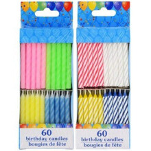 120 Candele Compleanno Spiralate 60 Pastello e 60 Colorate