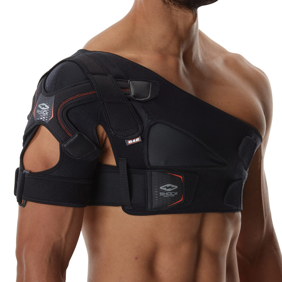 Shock Doctor Shoulder Support Brace for Men  Prevents  Promotes Healing from AC Sprains  Rotator Cuff Injuries  Moderate Separ