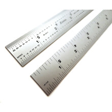 Shinwa 12" 4R Rigid (1.250” breed x .040” dik) Zero Glare Satin Chrome RVS 4R Machinist Liniaal