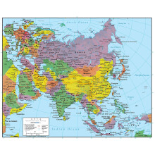 Asia Wall Map GeoPolitical Edition by Swiftmaps 18x22 Laminated
