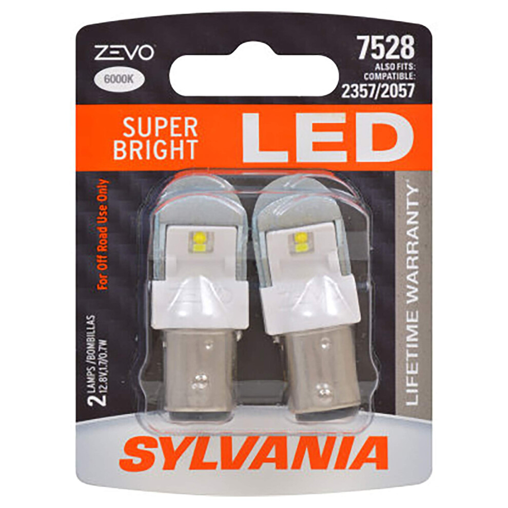 SYLVANIA  7528 ZEVO LED White Bulb  Bright LED Bulb  Ideal for Daytime Running Lights DRL and BackUpReverse Lights Contai