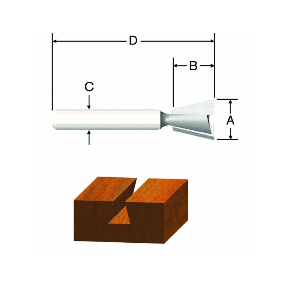 Vermont American 23113 38Inch by 9Degree Carbide Tipped Dovetail Router Bit  2Flute 14Inch Shank