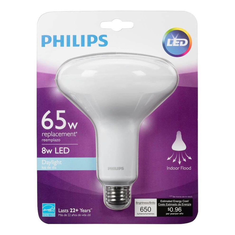 PHILIPS 65W Equivalent Daylight 5000K BR40 Dimmable LED Flood Light Bulb