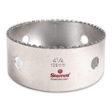 Starrett Diamond Grit Hole Saw - Ideal for Drilling Small Diameter Holes - 4-1/4" Diameter, 1-5/8" Cutting Depth, 5/8-18 Thread Size, XA2/XA10 Arbor T