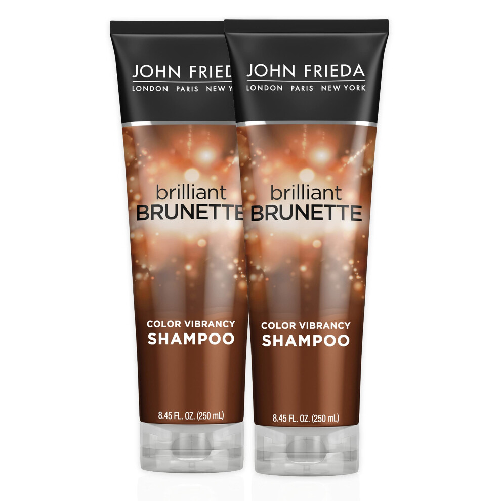 John Frieda Brilliant Brunette Shampoo  MultiTone Color Protecting Shampoo  Helps Unlock Vibrant Color  845 Ounce 2 Pack