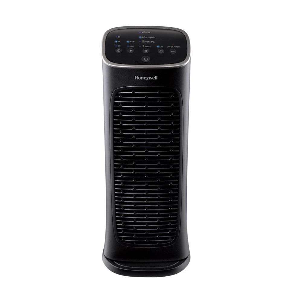 Honeywell HFD280 Compact Air Genius 4 Air Purifier with Permanent Washable Filter  Medium Rooms 150 sq ft  Black