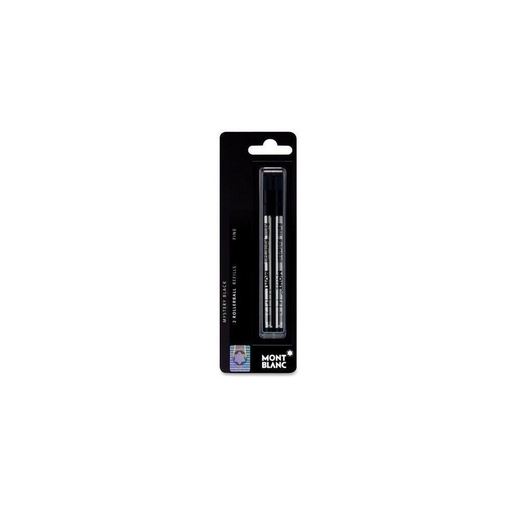 Mont Blanc Fine Point Black Rollerball Refills 2 Pack For Use With Montblanc Classique and Starwalker rollerball pens