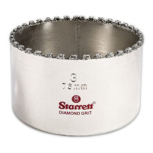 Starrett Diamond Grit Hole Saw - Ideal for Drilling Small Diameter Holes - 3" Diameter, 1-5/8" Cutting Depth, 5/8-18 Thread Size, XA2/XA10 Arbor Type,