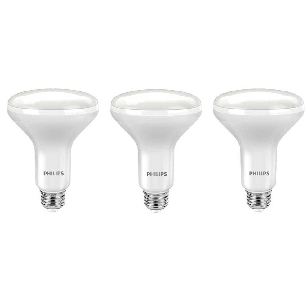 Philips LED Dimmable BR30 Light Bulb 650Lumen  5000Kelvin  9Watt 65Watt Equivalent  E26 Base  Daylight  3Pack