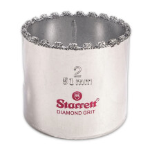 Starrett Diamond Grit Hole Saw - Ideal for Drilling Small Diameter Holes - 2" Diameter, 1-5/8" Cutting Depth, 5/8-18 Thread Size, XA2/XA10 Arbor Type,