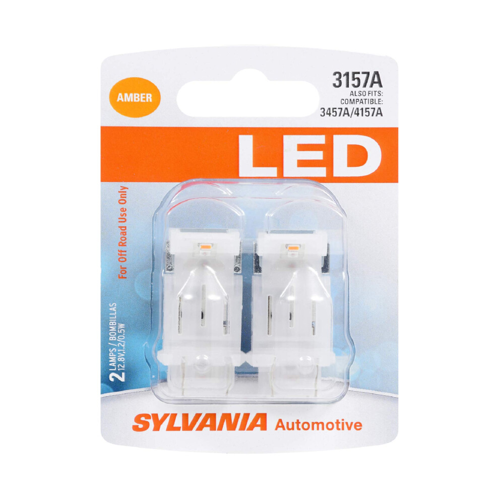 SYLVANIA  3157 LED Amber Mini Bulb  Bright LED Bulb  Ideal for Park and Turn Lights Contains 2 Bulbs