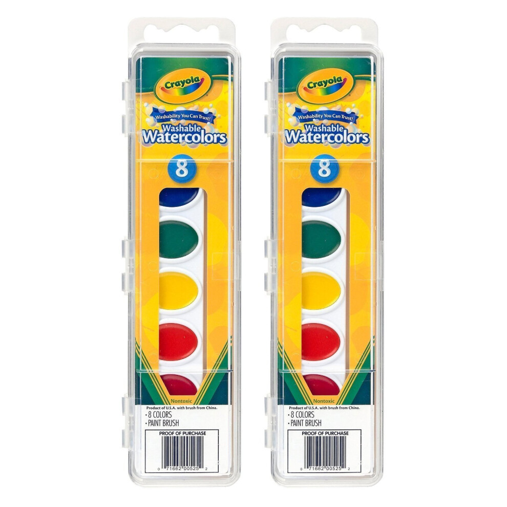 Crayola Washable Watercolors 8 ea Pack of 2