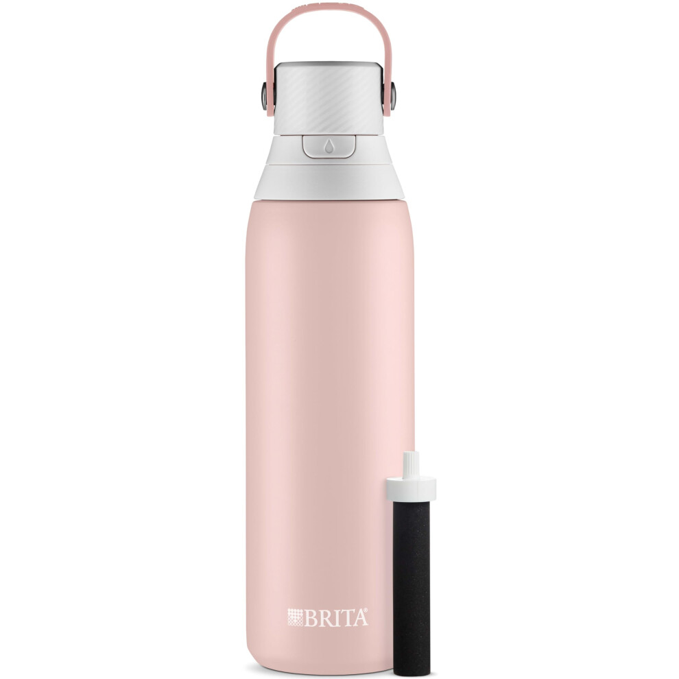 Brita Stainless Steel Premium Filtering Water Bottle  BPAFree  Replaces 300 Plastic Water Bottles  Filter Lasts 2 Months or 40