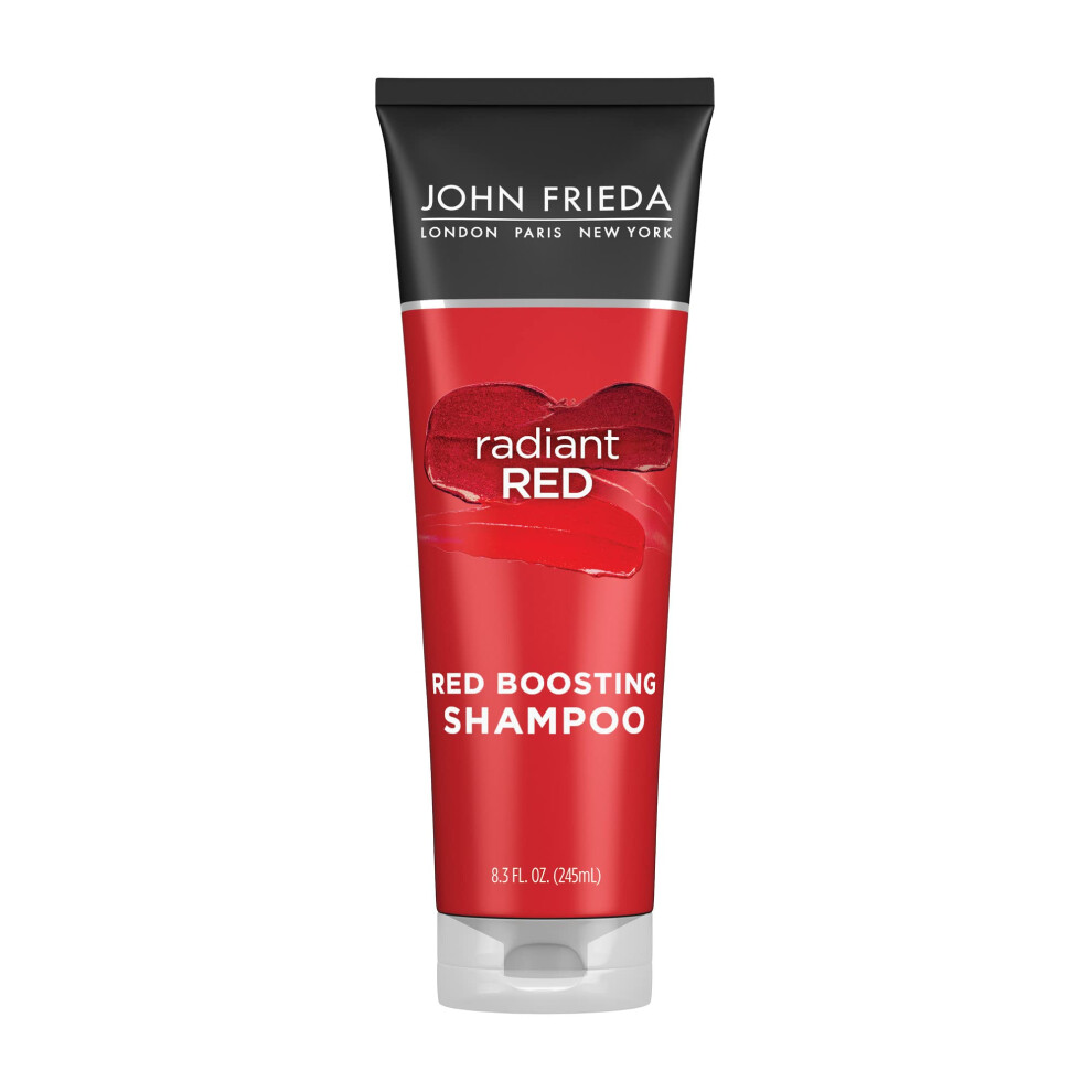 John Frieda Radiant Red Red Boosting Shampoo Shampooing Quotidien Qui Aide Rehausser Les Nuances De Cheveux Roux 83 Onces Avec Grenade Et Vita-image