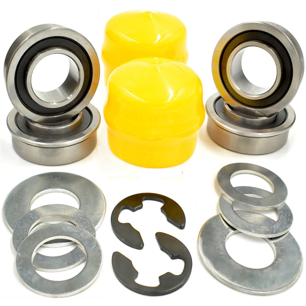 4 Pack HD Switch Front Wheel Bearings  Axle Rebuild Kit Replaces AM127303 for John Deere AM127304  AM118315  AM35443  M40514