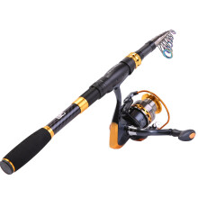 Sougayilang Fishing Rod Reel Combos Carbon Fiber Telescopic Fishing Pole with Spinning Reel for Travel Saltwater Freshwater Fish