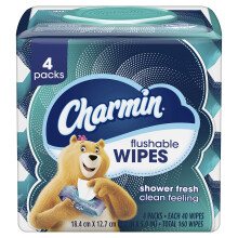 Charmin Flushable Wipes 40 Wipes Pack of 4 160 Total Wipes