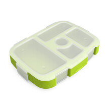Bentgo Kids Prints Tray met Transparante Deksel - Herbruikbaar, BPA-vrij, 5-Vak Maaltijd Voorbereidingscontainer