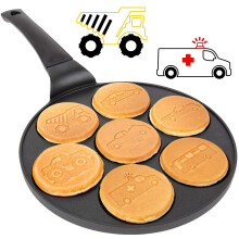 Car Truck Mini Pancake Pan Make 7 Unique Flapjack Cars Nonstick Pan Cake Maker Griddle for Breakfast Fun Easy Cleanup Un