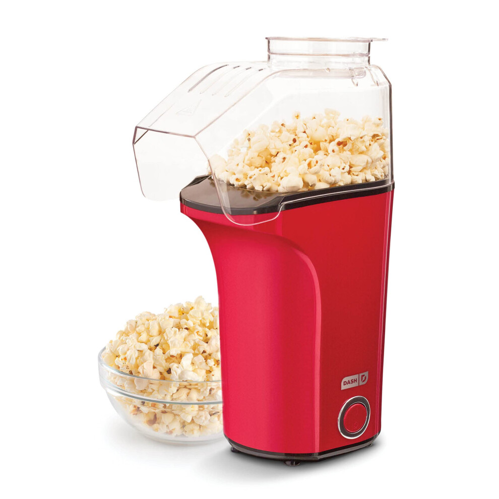 DASH Hot Air Popcorn Popper Maker with Measuring Cup to Portion Popping Corn Kernels  Melt Butter  16 Cups  Red