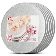Cakebon Cake Drums Rond 14 Inch - (Zilver, 6-Pack) - Stevig 1/2 Inch Dik - Professionele Rechte Randen