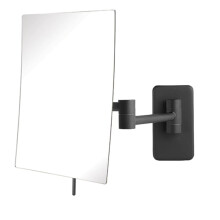 JERDON 8,75 Inch x 6,5 Inch Wandmontage Make-up Spiegel - Persoonlijke Spiegel met 5x Vergroting - Zwart