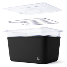 Greater Goods Sous Vide Container 12 Qt with Stainless Steel Rack  Insulation Sleeve  and Lid  Designed in St Louis Onyx Black