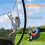 SPORTNOW 8ft Trampoline with Enclosure Net, Spring Cover, Black 3