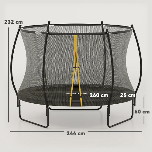 SPORTNOW 8ft Trampoline with Enclosure Net, Spring Cover, Black 1