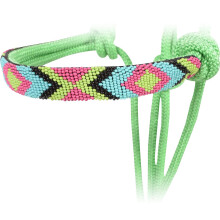 Cashel Beaded Wave Rope Halter, Lime Green