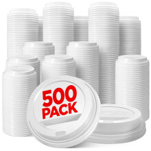 (500-Pack) Couvercles pour Tasses à Café - Couvercles Jetables pour Tasses en Papier de 10 à 24 oz