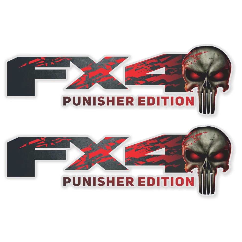 FX4 Decals Replacement Stickers Compatible With Ford F150 Truck Skull Edition Set Of 2 Premium Series Metallic Finish