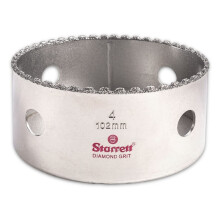 Starrett Diamond Grit Hole Saw - Ideal for Drilling Small Diameter Holes - 4" Diameter, 1-5/8" Cutting Depth, 5/8-18 Thread Size, XA2/XA10 Arbor Type,