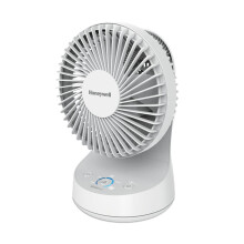Honeywell QuietSet 5 Oscillating Table Fan White Personal and Small Room Fan with Quiet Operation and 5 Levels of Power and S
