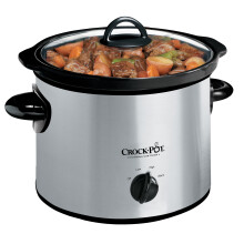 Crock-Pot 3-Quart Manuelle Slow Cooker, Edelstahl und Schwarz (SCR300-SS)