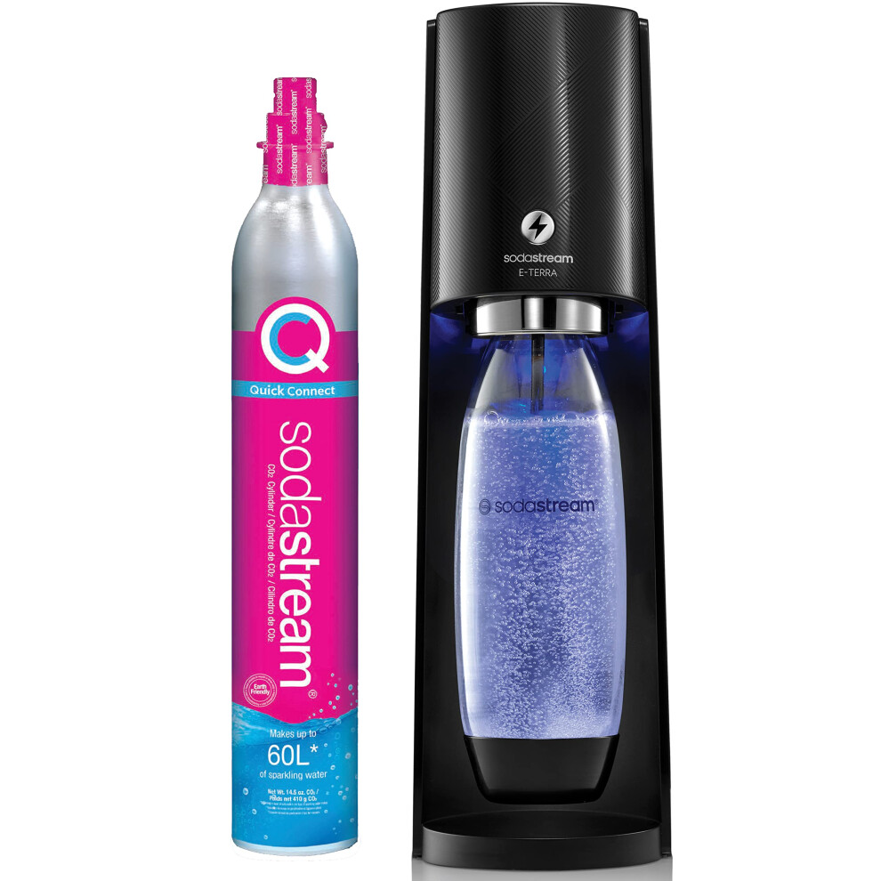 SodaStream ETERRA Sparkling Water Maker Black with CO2 and Carbonating Bottle