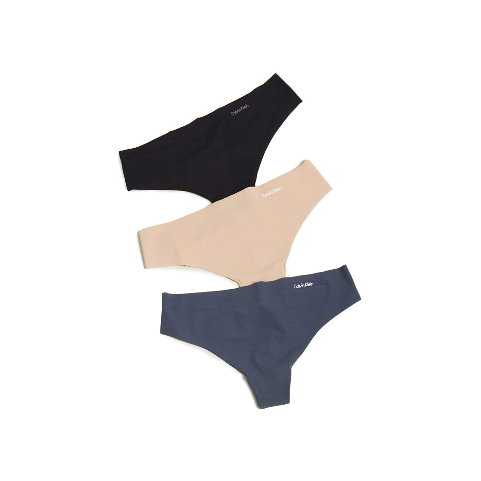 Calvin Klein Womens Invisibles Seamless Thong Panties  3 Pack  SpeakeasyLight CaramelBlack  Small