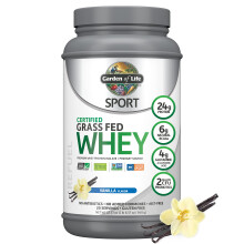Garden of Life, Sport, Zertifiziert Grasgefüttertes Molkenprotein, Vanille, 22,57 oz (640 g)