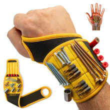 BINYATOOLS Magnetic Wristband with Super Strong Magnets Holds Screws Nails Drill Bit Unique Wrist Support Design Cool Handy G