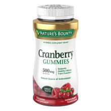 Nature's Bounty, Gummies de Canneberge, Canneberge-Framboise, 500 mg, 150 Gummies (100 mg par Gummy)