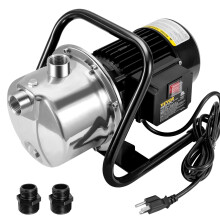 VEVOR Flachbrunnenpumpe, 1,1 PS 115V, 978 GPH 131 ft Höhe, 69,6 psi max. Druck, tragbare Edelstahl Sprinkler Booster Jet Pumpen